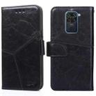 For Xiaomi Redmi Note 9 Geometric Stitching Horizontal Flip TPU + PU Leather Case with Holder & Card Slots & Wallet(Black) - 1