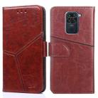 For Xiaomi Redmi Note 9 Geometric Stitching Horizontal Flip TPU + PU Leather Case with Holder & Card Slots & Wallet(Dark Brown) - 1