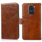 For Xiaomi Redmi Note 9 Geometric Stitching Horizontal Flip TPU + PU Leather Case with Holder & Card Slots & Wallet(Light Brown) - 1