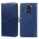 For Xiaomi Redmi Note 9 Geometric Stitching Horizontal Flip TPU + PU Leather Case with Holder & Card Slots & Wallet(Blue) - 1