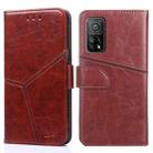 For Xiaomi Redmi K30S Geometric Stitching Horizontal Flip TPU + PU Leather Case with Holder & Card Slots & Wallet(Dark Brown) - 1