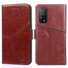For Xiaomi Mi 10T / 10T Pro Geometric Stitching Horizontal Flip TPU + PU Leather Case with Holder & Card Slots & Wallet(Dark Brown) - 1