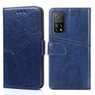 For Xiaomi Mi 10T / 10T Pro Geometric Stitching Horizontal Flip TPU + PU Leather Case with Holder & Card Slots & Wallet(Blue) - 1