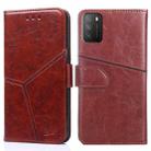 For Xiaomi Poco M3 Geometric Stitching Horizontal Flip TPU + PU Leather Case with Holder & Card Slots & Wallet(Dark Brown) - 1