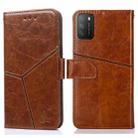 For Xiaomi Poco M3 Geometric Stitching Horizontal Flip TPU + PU Leather Case with Holder & Card Slots & Wallet(Light Brown) - 1