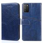 For Xiaomi Poco M3 Geometric Stitching Horizontal Flip TPU + PU Leather Case with Holder & Card Slots & Wallet(Blue) - 1