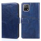 For vivo Y52S 5G Geometric Stitching Horizontal Flip TPU + PU Leather Case with Holder & Card Slots & Wallet(Blue) - 1