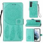 For Samsung Galaxy S21+ 5G Dream Catcher Printing Horizontal Flip Leather Case with Holder & Card Slots & Wallet & Lanyard(Green) - 1