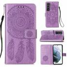 For Samsung Galaxy S21+ 5G Dream Catcher Printing Horizontal Flip Leather Case with Holder & Card Slots & Wallet & Lanyard(Purple) - 1