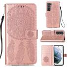 For Samsung Galaxy S21+ 5G Dream Catcher Printing Horizontal Flip Leather Case with Holder & Card Slots & Wallet & Lanyard(Rose Gold) - 1