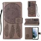 For Samsung Galaxy S21+ 5G Dream Catcher Printing Horizontal Flip Leather Case with Holder & Card Slots & Wallet & Lanyard(Grey) - 1