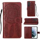 For Samsung Galaxy S21+ 5G Dream Catcher Printing Horizontal Flip Leather Case with Holder & Card Slots & Wallet & Lanyard(Brown) - 1