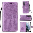 For Samsung Galaxy S21 5G Dream Catcher Printing Horizontal Flip Leather Case with Holder & Card Slots & Wallet & Lanyard(Purple) - 1
