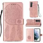 For Samsung Galaxy S21 5G Dream Catcher Printing Horizontal Flip Leather Case with Holder & Card Slots & Wallet & Lanyard(Rose Gold) - 1