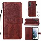 For Samsung Galaxy S21 5G Dream Catcher Printing Horizontal Flip Leather Case with Holder & Card Slots & Wallet & Lanyard(Brown) - 1