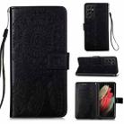 For Samsung Galaxy S21 Ultra 5G Dream Catcher Printing Horizontal Flip Leather Case with Holder & Card Slots & Wallet & Lanyard(Black) - 1