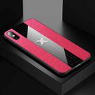 For iPhone X / XS XINLI Stitching Cloth Texture Shockproof TPU Protective Case(Red) - 1