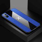 For iPhone XS Max XINLI Stitching Cloth Texture Shockproof TPU Protective Case(Blue) - 1