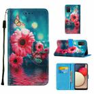 For Samsung Galaxy A02s (European Version) Cross Texture Painting Pattern Horizontal Flip Leather Case with Holder & Card Slots & Wallet & Lanyard(Chrysanthemum) - 1