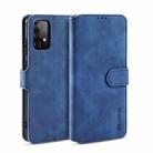 For samsung Galaxy A52 5G / 4G DG.MING Retro Oil Side Horizontal Flip Leather Case with Holder & Card Slots & Wallet(Blue) - 1