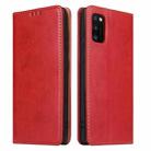 For Samsung Galaxy A41 Fierre Shann PU Leather Texture Horizontal Flip Case with Holder & Card Slots & Wallet(Red) - 1