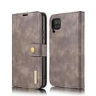 For Samsung Galaxy A12 DG.MING Crazy Horse Texture Flip Detachable Magnetic Leather Case with Holder & Card Slots & Wallet(Grey) - 1