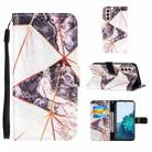 For Samsung Galaxy S21 5G Marble Stitching Horizontal Flip PU Leather Case with Holder & Card Slots & Wallet & Lanyard(Black White) - 1