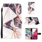 For Samsung Galaxy S21 Ultra 5G Marble Stitching Horizontal Flip PU Leather Case with Holder & Card Slots & Wallet & Lanyard(Black White) - 1