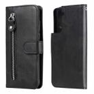 For Samsung Galaxy S21 5G Fashion Calf Texture Zipper Horizontal Flip Leather Case with Holder & Card Slots & Wallet(Black) - 1