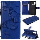For OPPO A53 (2020) / A53s / A33 (2020) / A32 3D Butterflies Embossing Pattern Horizontal Flip Leather Case with Holder & Card Slot & Wallet(Blue) - 1