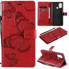 For OPPO A53 (2020) / A53s / A33 (2020) / A32 3D Butterflies Embossing Pattern Horizontal Flip Leather Case with Holder & Card Slot & Wallet(Red) - 1