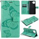 For OPPO F17 Pro / Reno4 Lite 3D Butterflies Embossing Pattern Horizontal Flip Leather Case with Holder & Card Slot & Wallet(Green) - 1