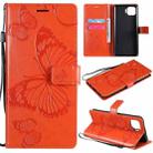 For OPPO F17 Pro / Reno4 Lite 3D Butterflies Embossing Pattern Horizontal Flip Leather Case with Holder & Card Slot & Wallet(Orange) - 1