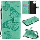 For OPPO F17 / A73 (2020) 4G 3D Butterflies Embossing Pattern Horizontal Flip Leather Case with Holder & Card Slot & Wallet(Green) - 1