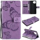 For OPPO F17 / A73 (2020) 4G 3D Butterflies Embossing Pattern Horizontal Flip Leather Case with Holder & Card Slot & Wallet(Purple) - 1