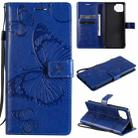 For OPPO F17 / A73 (2020) 4G 3D Butterflies Embossing Pattern Horizontal Flip Leather Case with Holder & Card Slot & Wallet(Blue) - 1