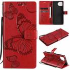 For OPPO F17 / A73 (2020) 4G 3D Butterflies Embossing Pattern Horizontal Flip Leather Case with Holder & Card Slot & Wallet(Red) - 1