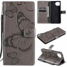 For OPPO F17 / A73 (2020) 4G 3D Butterflies Embossing Pattern Horizontal Flip Leather Case with Holder & Card Slot & Wallet(Grey) - 1