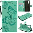 For OPPO Realme 7 Pro 3D Butterflies Embossing Pattern Horizontal Flip Leather Case with Holder & Card Slot & Wallet(Green) - 1