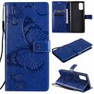 For OPPO Realme 7 Pro 3D Butterflies Embossing Pattern Horizontal Flip Leather Case with Holder & Card Slot & Wallet(Blue) - 1