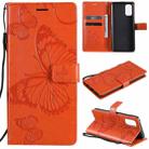 For OPPO Realme 7 Pro 3D Butterflies Embossing Pattern Horizontal Flip Leather Case with Holder & Card Slot & Wallet(Orange) - 1