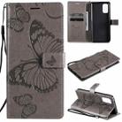 For OPPO Realme 7 Pro 3D Butterflies Embossing Pattern Horizontal Flip Leather Case with Holder & Card Slot & Wallet(Grey) - 1