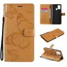 For OPPO Realme 7i / C17 3D Butterflies Embossing Pattern Horizontal Flip Leather Case with Holder & Card Slot & Wallet(Yellow) - 1