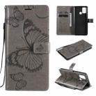 For OPPO Realme 7i / C17 3D Butterflies Embossing Pattern Horizontal Flip Leather Case with Holder & Card Slot & Wallet(Grey) - 1