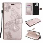 For OPPO Realme 7i / C17 3D Butterflies Embossing Pattern Horizontal Flip Leather Case with Holder & Card Slot & Wallet(Rose Gold) - 1