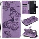 For LG K22 / K22 Plus 3D Butterflies Embossing Pattern Horizontal Flip Leather Case with Holder & Card Slot & Wallet(Purple) - 1