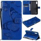 For LG K22 / K22 Plus 3D Butterflies Embossing Pattern Horizontal Flip Leather Case with Holder & Card Slot & Wallet(Blue) - 1