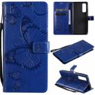 For Huawei P smart 2021 3D Butterflies Embossing Pattern Horizontal Flip Leather Case with Holder & Card Slot & Wallet(Blue) - 1