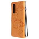 For Huawei P smart 2021 3D Butterflies Embossing Pattern Horizontal Flip Leather Case with Holder & Card Slot & Wallet(Yellow) - 3
