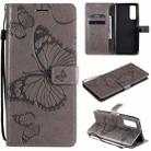 For Huawei P smart 2021 3D Butterflies Embossing Pattern Horizontal Flip Leather Case with Holder & Card Slot & Wallet(Grey) - 1